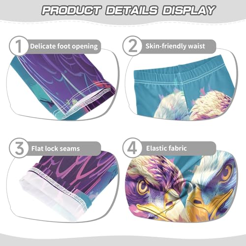 Toddler Girls Leggings Printed Yoga Pants Leggings Gold White Eagles for Kids3