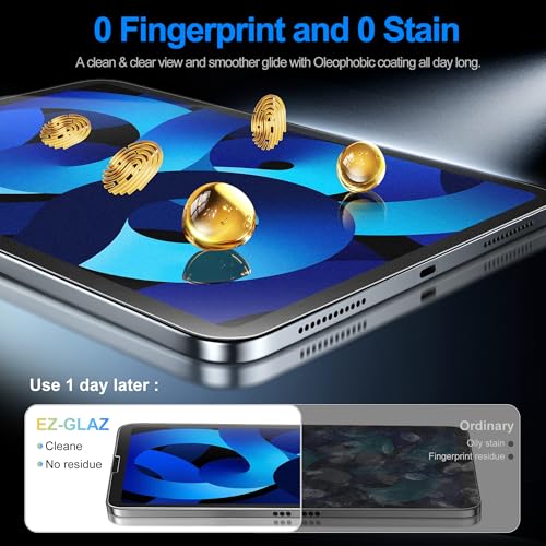 Image of EZ-GLAZ-2 Pack Paper-feel Glass Screen Protector for iPad Air 5th 4th Gen 10.9 Inch & iPad Pro 11 Inch (4th 3rd 2nd 1st Gen) - Apple Pencil Compatible, 9H+ Tempered Glass, Matte Film, Anti-Scratch, Bubble Free, with Installation Box