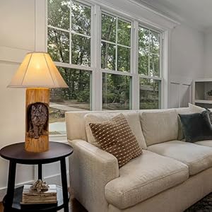 TOCHIC Rustic Table Lamp, Farmhouse Wolf Lamp for Living Room, Carved Large End Table Lamp Nightstand Lamp for Side Table End Table Nightstand for Bedroom, 26.5'' H TOCHIC Rustic Table Lamp Farmhouse Wolf Lamp for Living Room Carved Large End Table Lamp Nightstand Lamp for Side Table End Table Nightstand for Bedroom 265 H