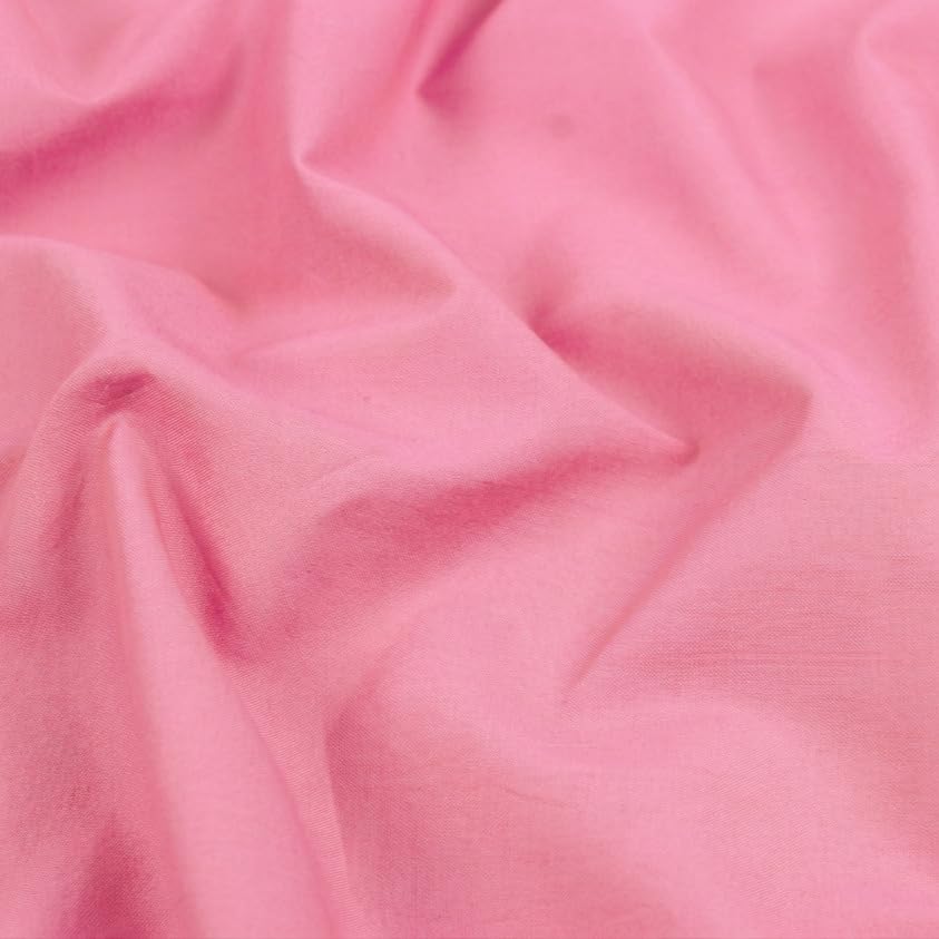Image of Soimoi Pink Solid 60 * 60's Cotton Cambric Fabric by 3 Yards, 56 Inch Wide Light Weight Material Suitable for Kurtis, Blouses, Kids Clothing, Tunics, Dresses and Summer Apparel