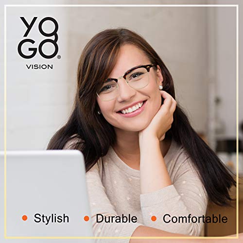 Image of Yogo Vision Blue Light Glasses for Men and Women Semi Rimless Half Rim Computer Eyeglasses