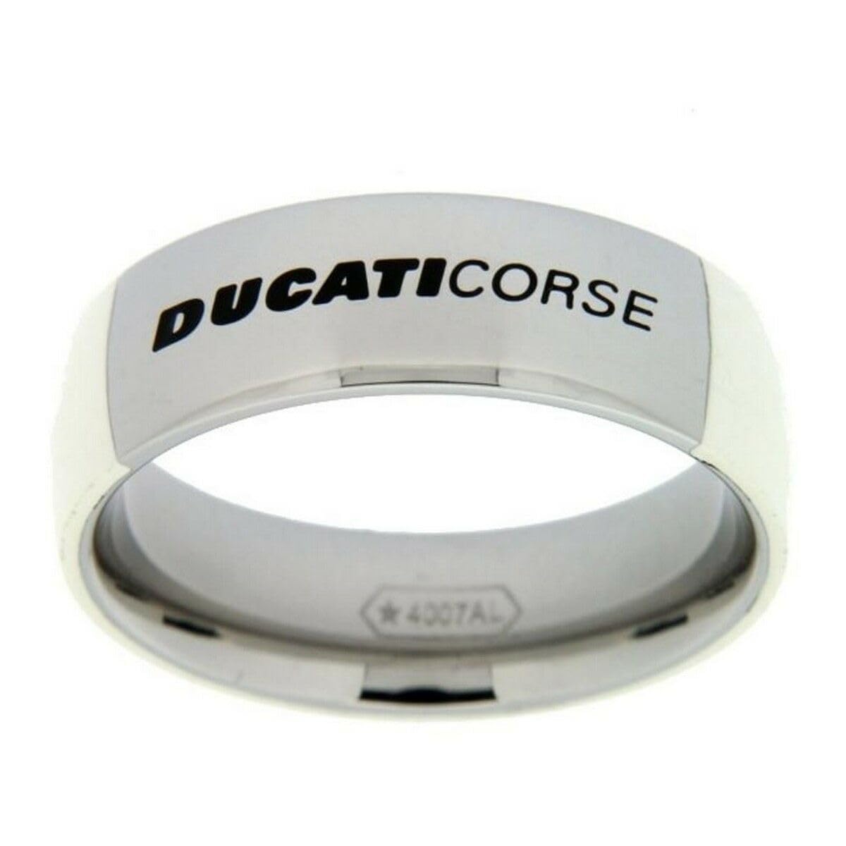 DUCATI Anello Unisex Acciao Smaltato Bianco Nero o Rosso Racing Jewels