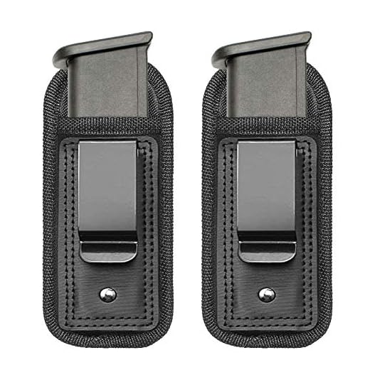 TACwolf 2 Pack IWB Inside Waistband Pistol Handgun Magazine Holster Pouch for Concealed Carry Universal Single Double Stack Mags for Glock17 26 19 Sig Sauer S&W Springfield XD Ruger 9mm/.45