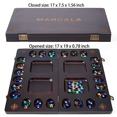 Juego de mesa Mancala para 4 jugadores en madera plegable miniatura 3