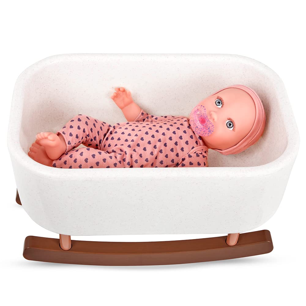 Babi BAB7620Z Rocking Crib – 14 cali Baby Pretend Play Toys – stylowe akcesoria dla dzieci – 2 lata + – lalka Bassinet
