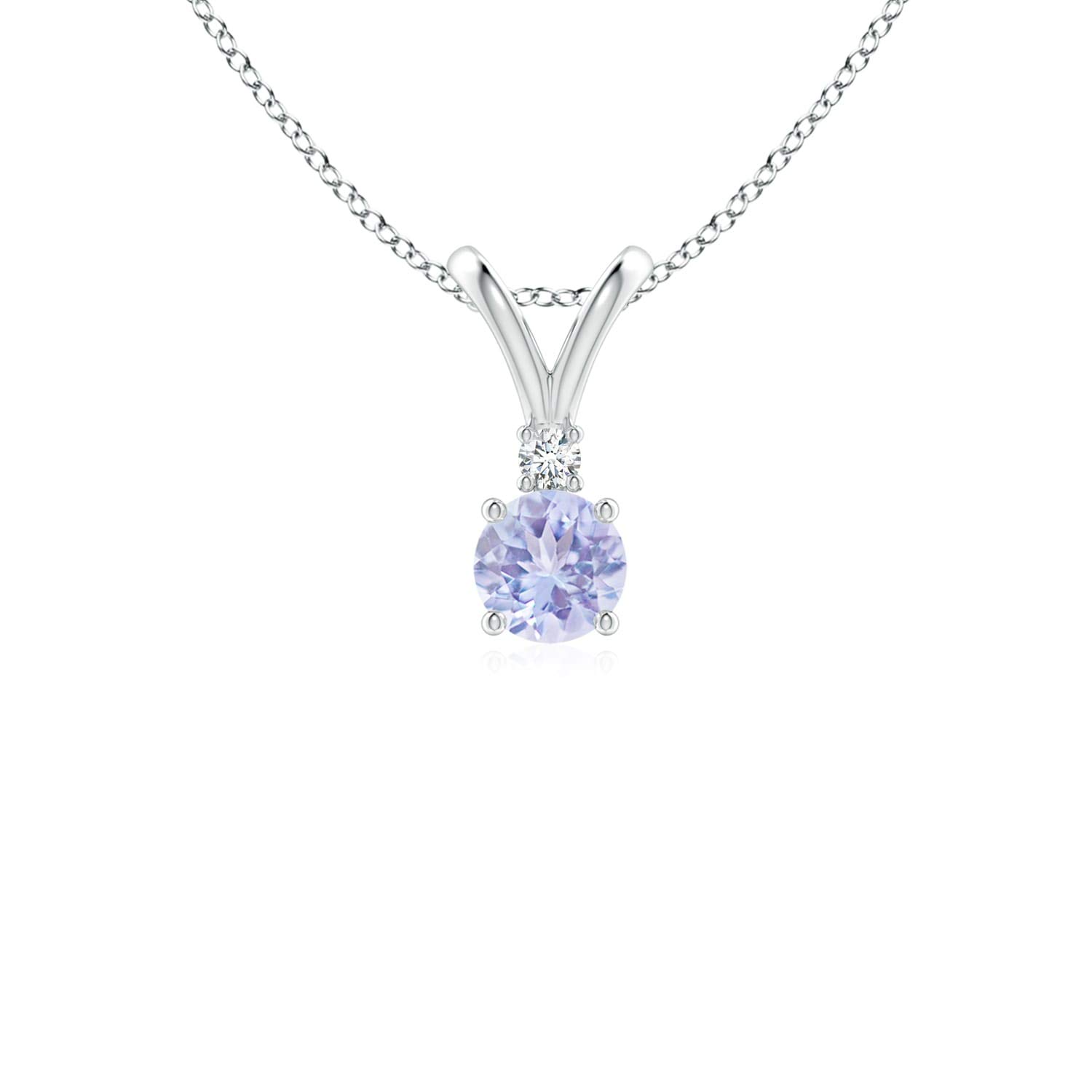 Angara Natural Tanzanite Solitaire Pendant Necklace for Women, Girls in 14K Solid Gold/Platinum/Sterling Silver | December Birthstone | Jewelry Gift for Her | Birthday|Wedding Anniversary