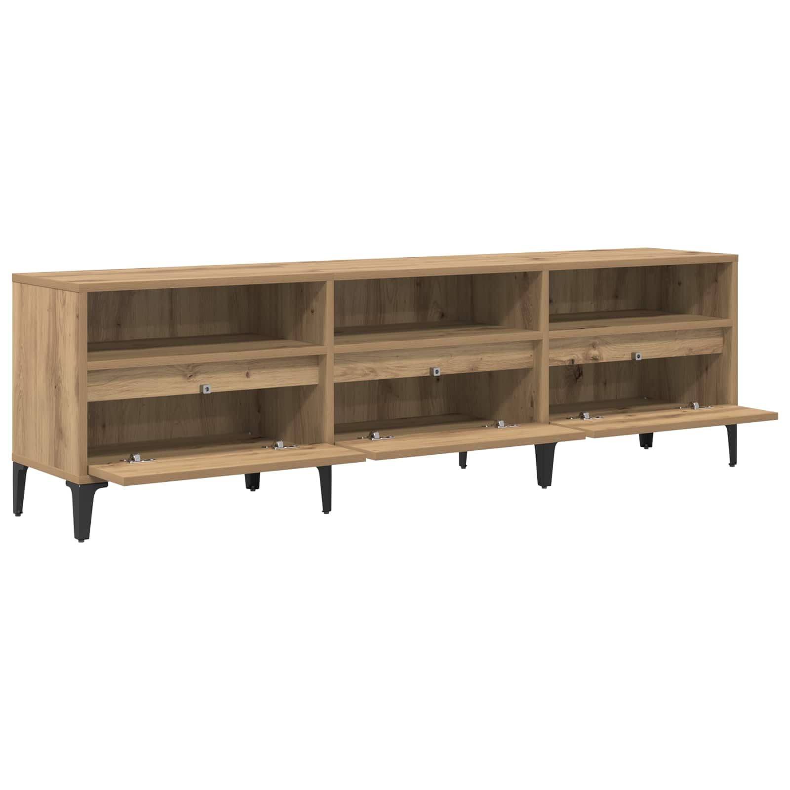 vidaXL Meuble TV avec tiroir Chêne Artisanal 150 x 30 x 45 cm, Meuble TV Moderne, Console Pratique et Robuste, avec Rangement, tiroirs, Parfait pour Votre Salon