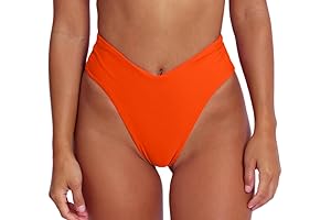 Sexy High-Waisted Orange Bikini Bottoms for a Sultry Summer