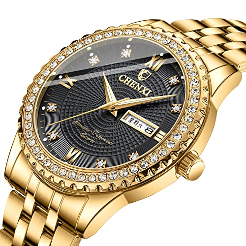 FANMIS Stainless Steel Couples Watch for Him and Her - Valentine's Day Gift (Black)
