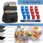 Tactical Expandable Lunch Box Men 2 Layer Cooler Bag 20 Cans Black - Image 5