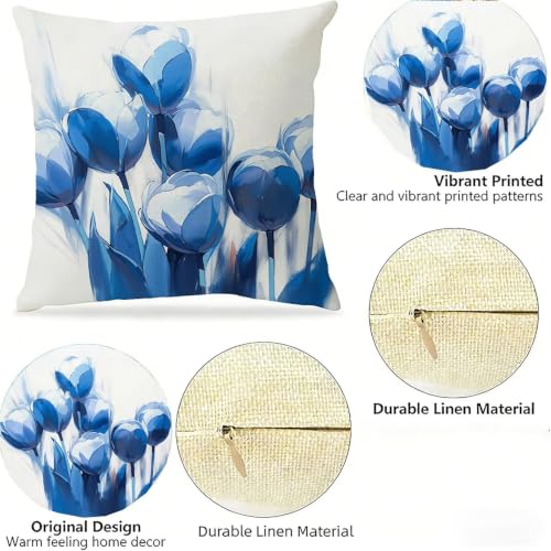 Housse de coussin bleu 45x45cm extérieur imperméable lot de 2 P-2885 - 5