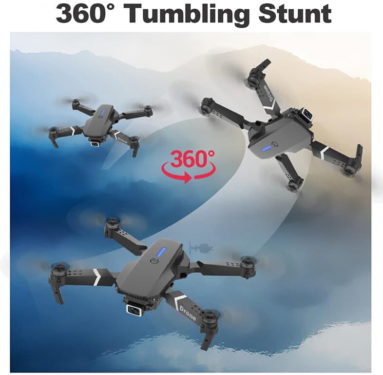 ROMJ E99 A14 drone performing a 360 degree tumbling stunt