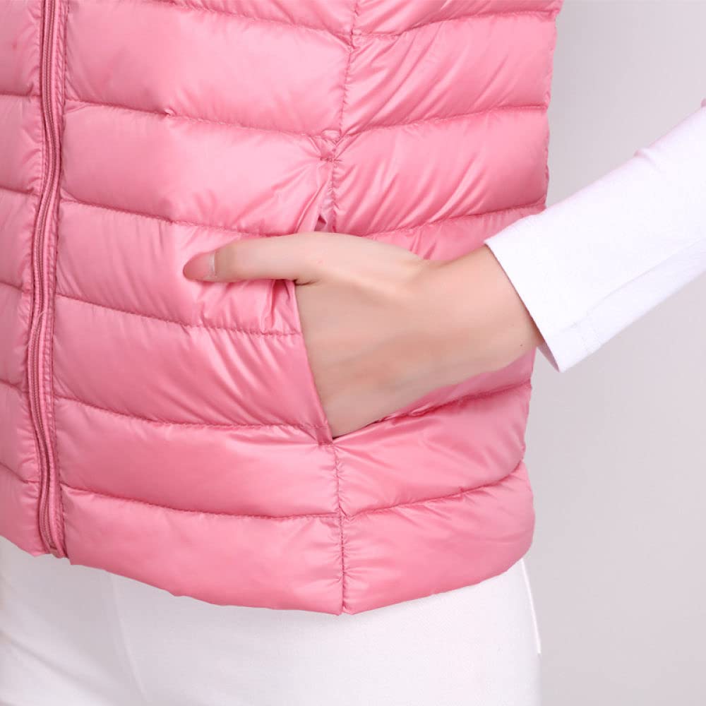 Damska ultralekka puchowa kamizelka pakowalna lekka kurtka płaszcz Outdoor Puffer kamizelki, czerwone wino, małe