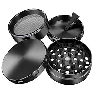 iLC Grinder Crusher Molen voor tabak, specerijen, kruiden, koffie, met pollenschraper 2 inch – gemaakt van zinklegering…