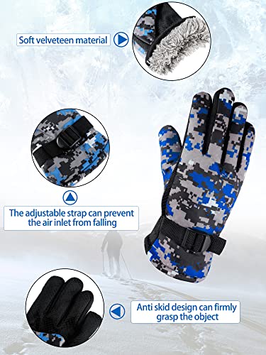 6 Pairs Kids Winter Gloves Waterproof Ski Gloves Snow Warm Full Finger Snowboard Unisex Gloves for Cold Weather Boys Girls4