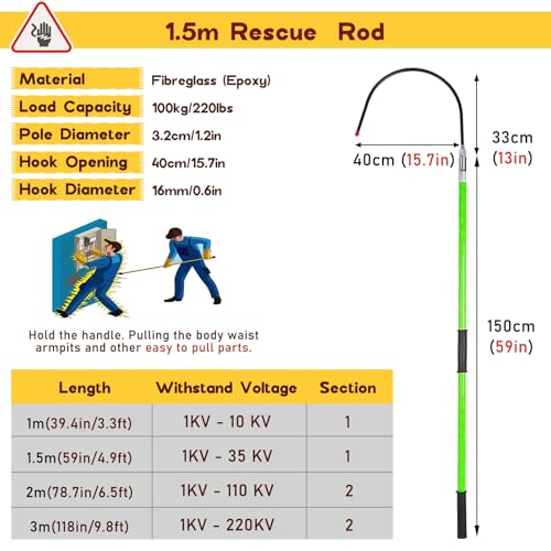 Ganchos de rescate de emergencia para electrocución y varilla 3