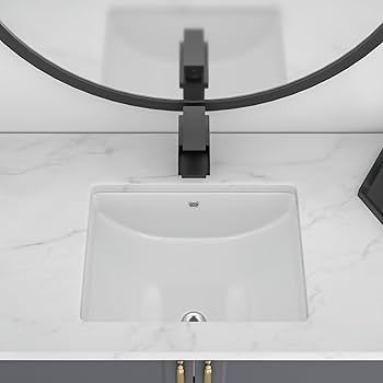 Lofeyo Undermount Bathroom Sink - 18''x14'' White Rectangle