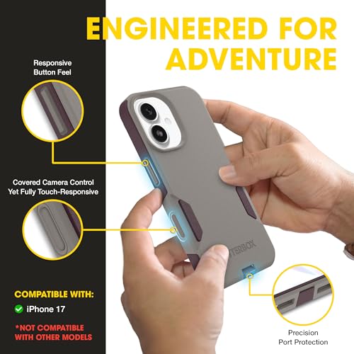 Image of OtterBox iPhone 17 (Only) - Commuter Series Case - Built-in MagSafe - Thin, Dual-Layer, Pocket-Friendly, Port Cover - 50 Shades of Kinda Purple