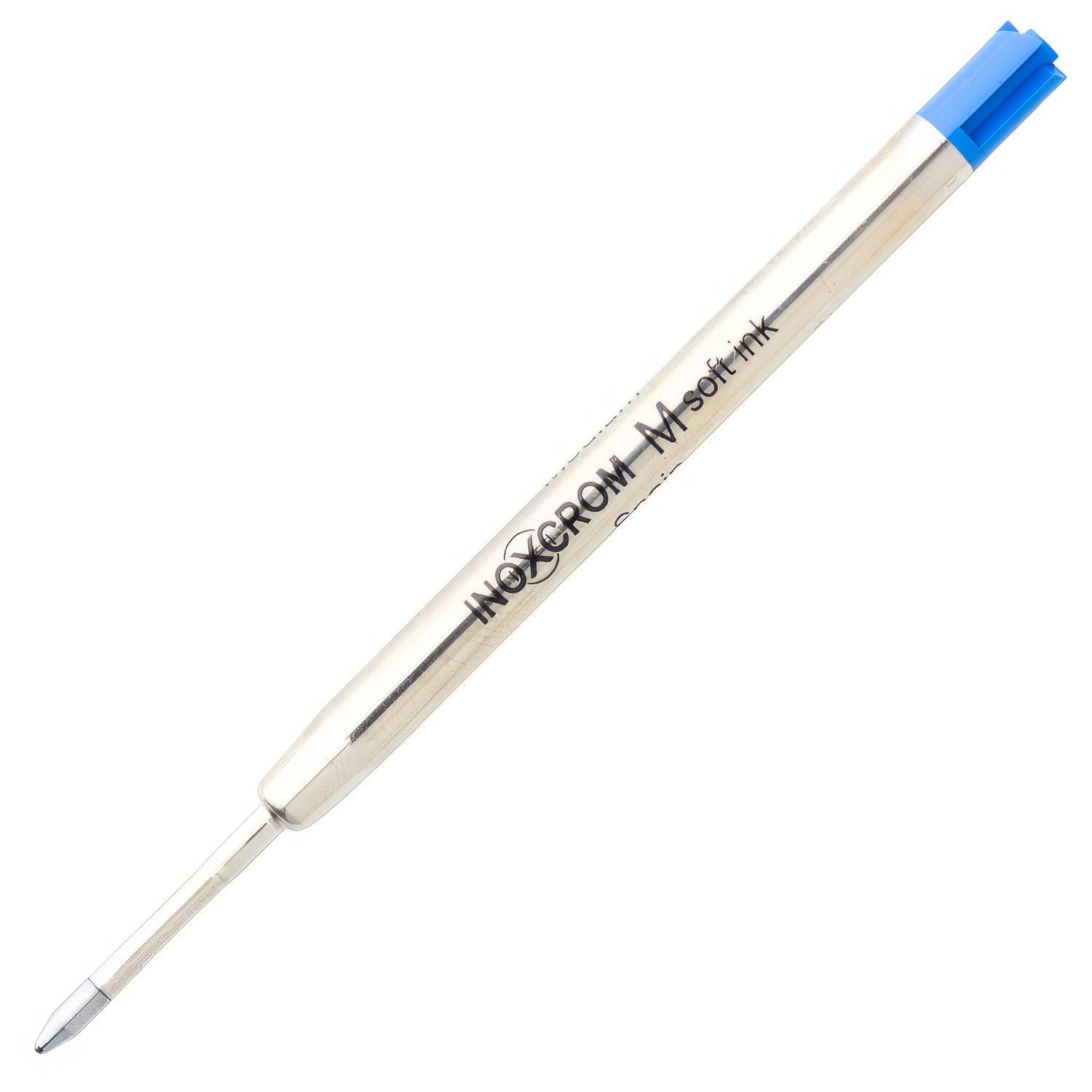 INOXCROM Value Pack of 25 Metal Refills for 1mm Ballpoint Pen Soft Blue Ink (25 Refills)