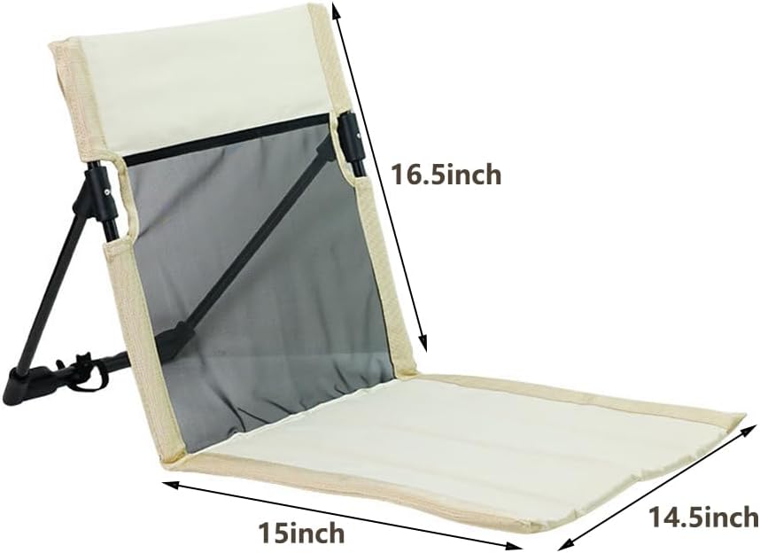 2 Pack Foldable Camping Chairs with Mesh Backrest,Ultra-Light Portable Beach Chairs with Carry Bag for Sunbathing Swimming Poolside Picnic Lawn Road Trips (Khaki) - Image 3