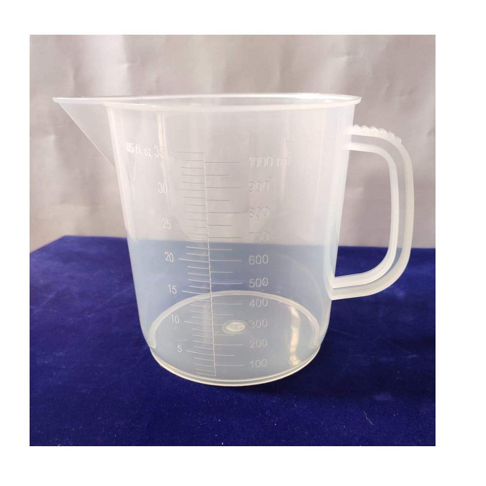 The First lab Plastic Measure Jar Cup Glass for Kitchen Cooking Jug Baking & Measuring Solids and Liquids 1000 ml, Transparent schoool lab use 1