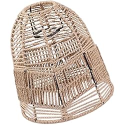 Lamparas Colgantes Grandes Baratas Lámpara colgante Pantalla retro Ratán Lámpara colgante Pantalla de mimbre tejida para dormitorio Hotel Comedor Sala de, Estilo C