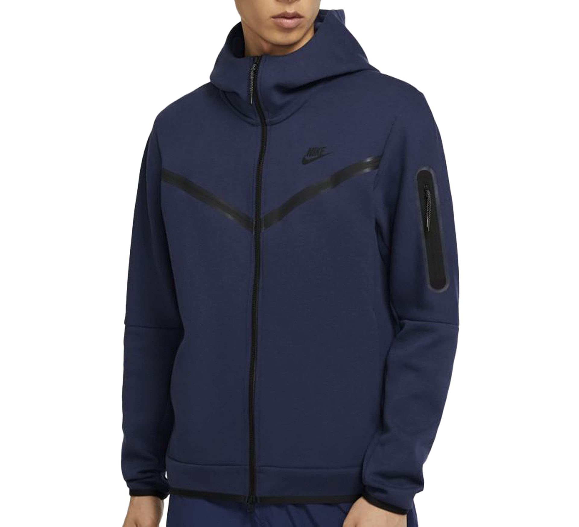 Nike Tech Fleece Full-Zip Hoodie Midnight Navy Black CU4489-410 XX-Large