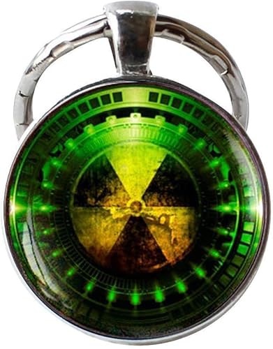 ZHSHQIN Llavero con símbolo de peligro de radiación, radiactivo, química, joyería física, ciencia ficción, ciencia, fallout, marrón, 25 ZHSHQIN Llavero con símbolo de peligro de radiación, radiactivo, química, joyería física, ciencia ficción, ciencia, fallout, marrón, 25