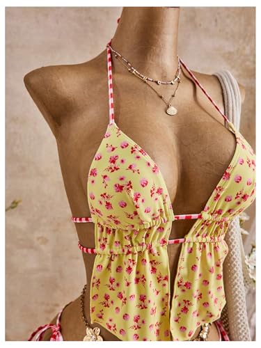 Image of RoseSeek Women's 2 Piece Boho Polka Dots Beaded Bikini Sets Sexy Swimsuits