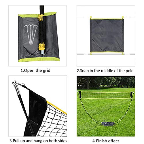 image for AlpsWolf Portable Badminton Net Set with Stand Carry Bag, Volleyball B