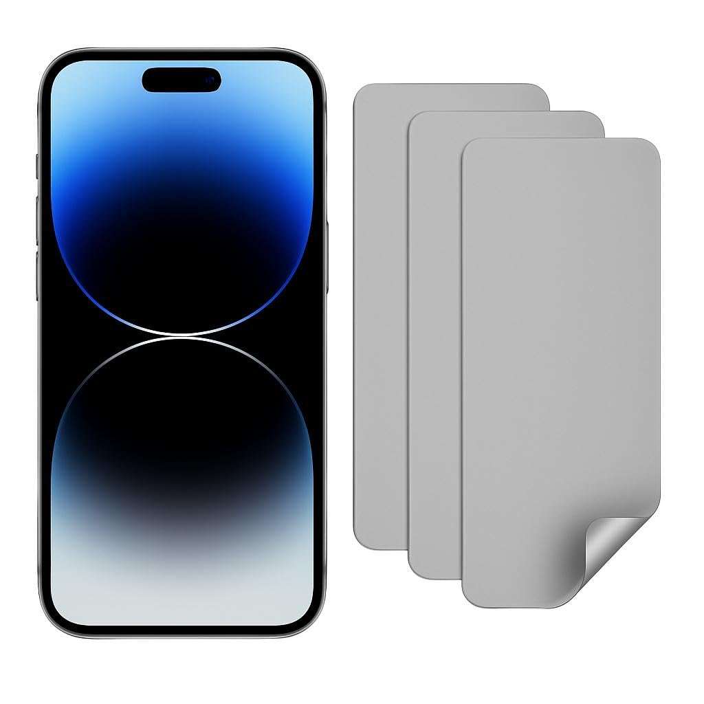 Set of 3 Matte Display protection film for OPPO Reno 7 Lite 5G for front phone screen made of Hydrogel, Flexible, Full Adhesive, Silicone, Complete Set for Easy Installation.