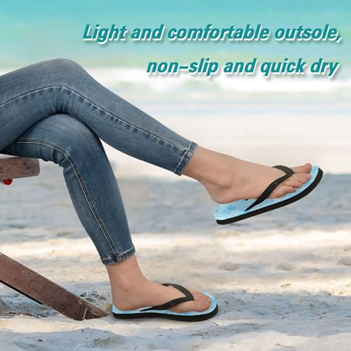 Burbuja Bows Snowflakes Flip Flops for Women Men, Soft Thong Sandals Rubber Slippers for Pool Beach Essentials4