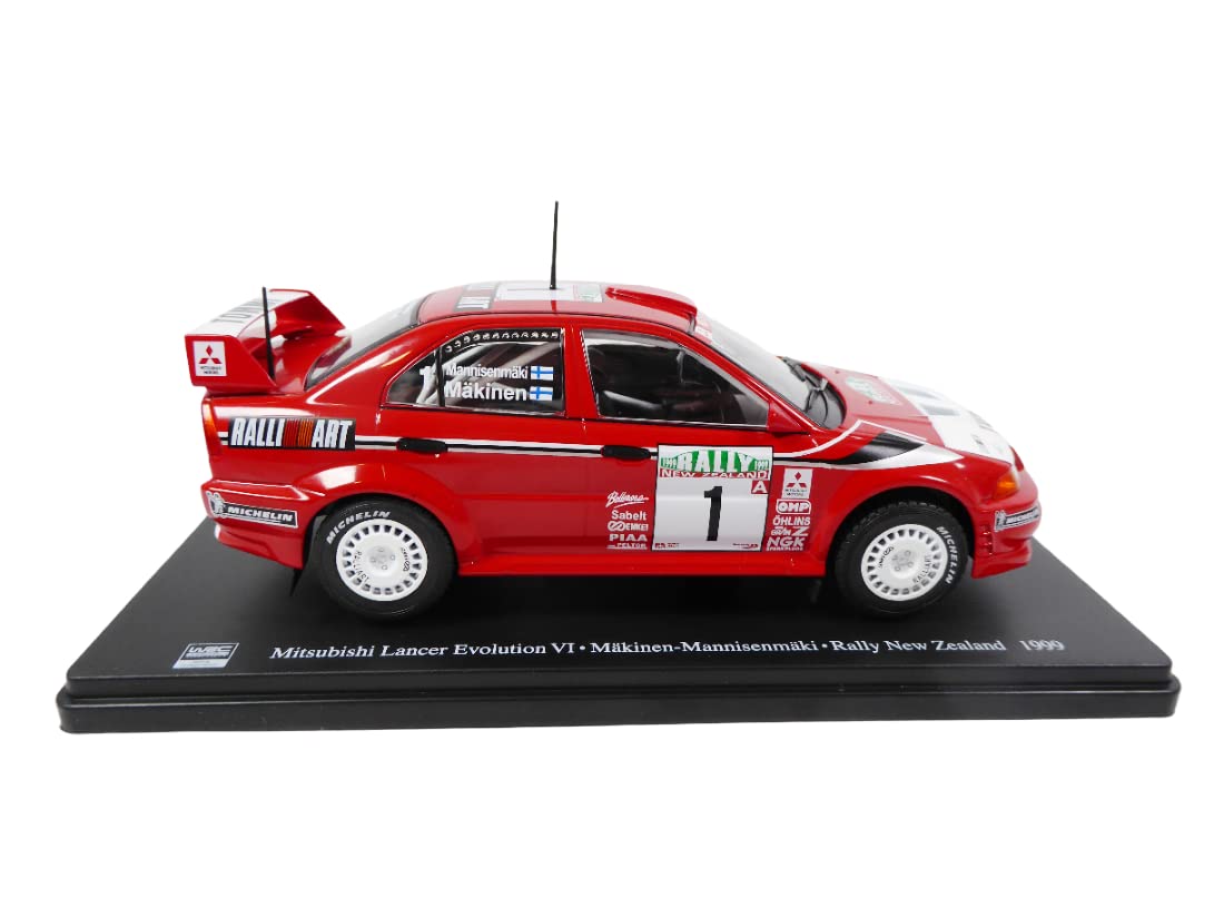 OPO 10 - Miniature car reproduced in 1/24 scale compatible for MITSUBISHI LANCER EVOLUTION VI #1 - MAKINEN - Rally New Zealand 1999 - RVQ14