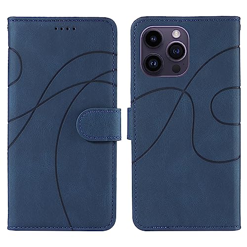 Étui iPhone 14 Pro porte-cartes bleu anti-chute avec son bracelet détachable