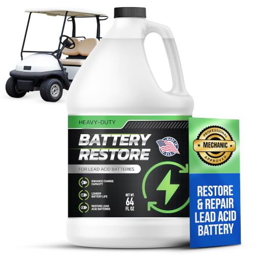 Battery Restorer and Desulfator for Lead Acid - Prolong Life & Boost Charge Capacity Battery Acid Refill and Additive for Golf Cart RVs Bikes ATVs Car 64oz