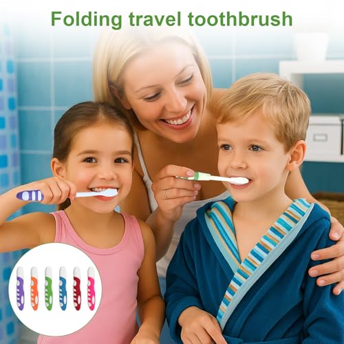 BOULESENM 12 Stück Foldable Travel Toothbrush, Reise Zahnbürste Reisezahnbürste Set Reisezahnbürste Klappbar,Mini Zahnbürste für Unterwegs Camping Reisen Kinder Erwachsene