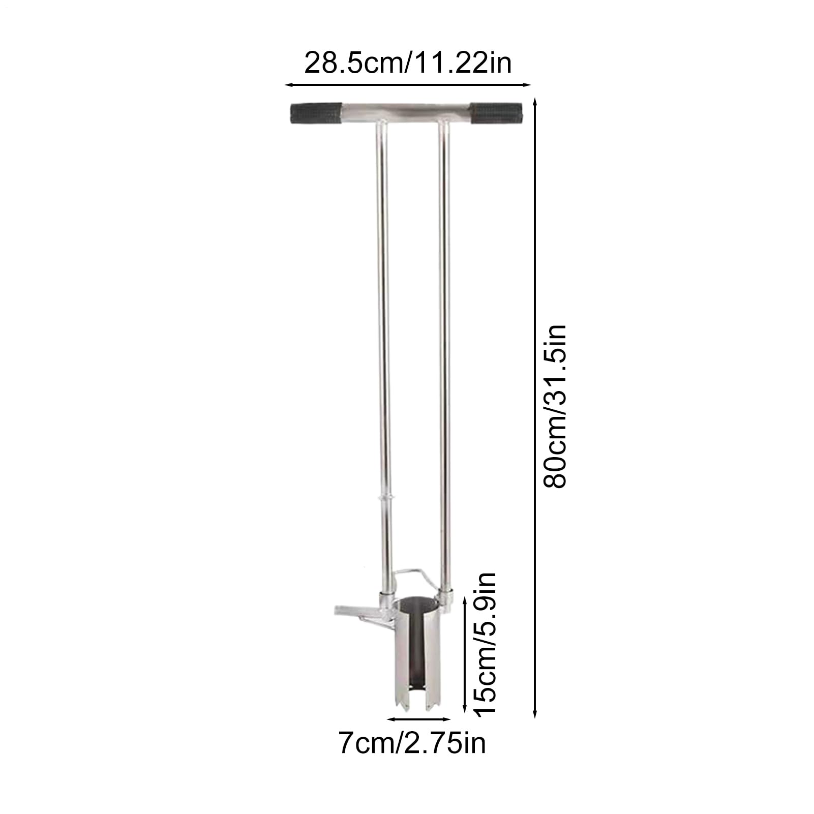 Strumenti per piante Bulb Manico lungo - Puncher manuale per fori pesanti | Estrattore spina da giardinaggio | Trapianto a sfera a T, setter di semi compatto per piantare all'aperto, cortile