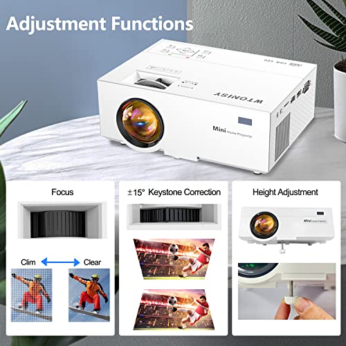 Ysametp Draagbare mini-projector, 1280 x 720 p, 200 inch, HD-videoprojector, 10.000 lm, thuisbioscoop-beamer, compatibel met laptop, tv-stick, HDMI, USB, iPhone en Android - Image 3