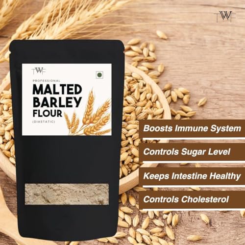Image of TWF Malted Barley Flour | Professional | Diastatic | With Resealable Packaging | Great Essential for Baking | No Added Flavor | No Added Color | Low in Gluten | 400g (Pack of 2)