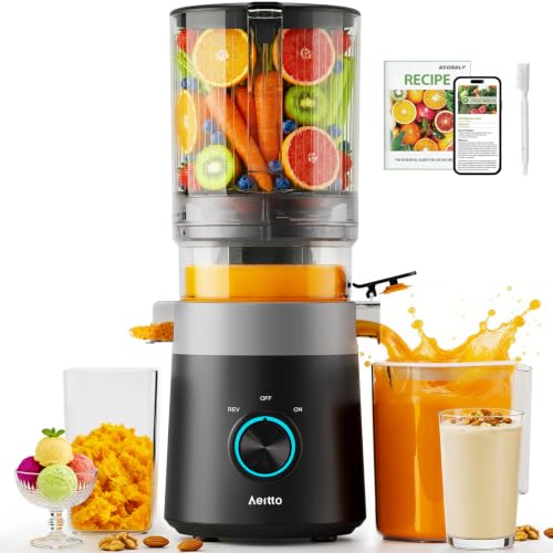 Aeitto 3-in-1 Juicer Machines, 6.0' Wide Mouth, Filter-Free Easy to Clean