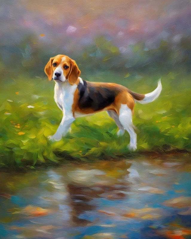 ZMHZMY Acrylic Adults Paint by Numbers Kits on Canvas,Beagle Dog,DIY Oil Paintings Digital Painting,40x50cm,Without Frame