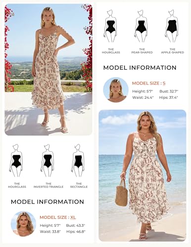 Image of GRACE KARIN Womens Maxi Floral Sundresses Summer Beach Boho Dress Spaghetti Strap Dresses Casual Fashion Clothes with Pockets