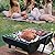 Elletwinkle Portable Charcoal Grill Barbecue Grill Folding Set Double Sided +Barbecue Pan Net+6PCS Tools for Outdoor Camping BBQ Grilling Backyard Party Cooking Chimney Tabletop Grill & Grilling Black