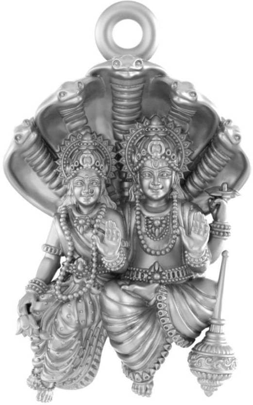 Médaillon Lord Vishnu Lakshmi en argent pur, le cadeau spirituel idéal pour vos proches