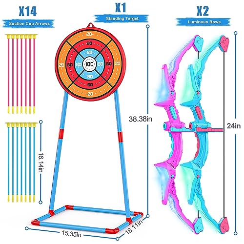Polkoliye NO. 8010 2 Pack Of Kids Bow And Arrow Set, Light Up Archery Toy Set thumb #4
