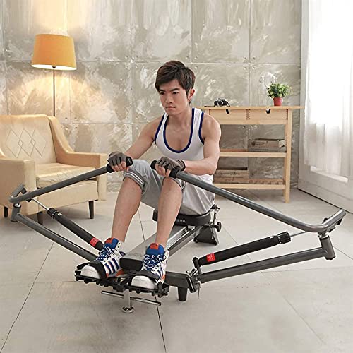 Image of Equipment Home Gym Folding Rowing Machine Indoor Exercise Equipment Realistic Boating Feeling 8-Level Manual Resistance Control for Home Gym