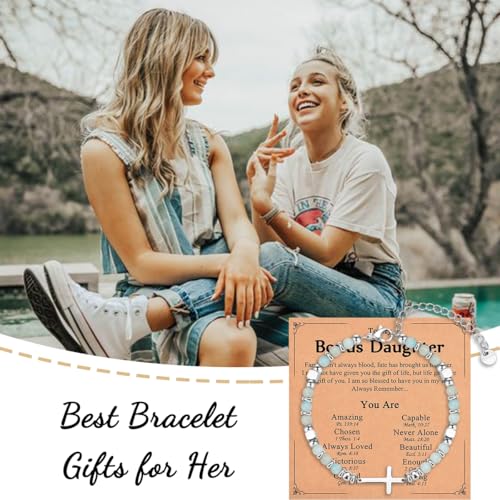 Image of Religious Cross Bracelet for Women Girls, Christian Gifts for Daughter Granddaughter Sister in Christ Friend Niece on Birthday Christmas Easter Valentines Day Graduation