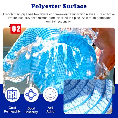 Tuyau de drainage ondulé extensible pour système de drainage de 10 cm - 4