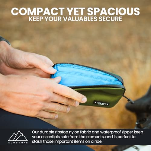 Image of ALMSTHRE Ride Wallet 7 inchx4 inch | Waterproof Cycling Wallet for Phone, Cards & Essentials | Durable Ripstop Nylon - Fits Most Phones & Passports | Secure Storage for Biking & Travel