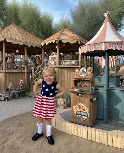 Toddler Baby Girl 4th of July Dresses Independence Day Outfit Kid American Flag Star Stripe Patriotic Dress Clothes3